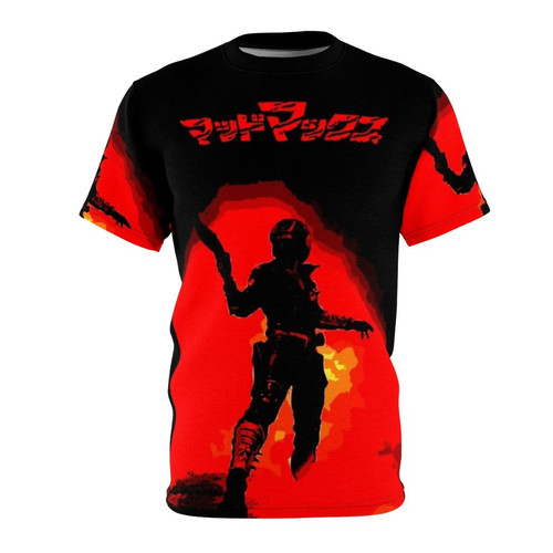 Retro Post-Apocalyptic Action Adventure T-shirt featuring iconic "He Rules The Roads" design