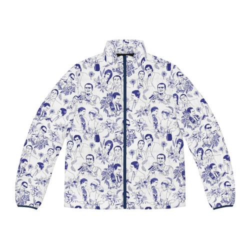 Quantum Leap Sam Beckett and Al Calavicci puffer jacket with de Jouy floral pattern