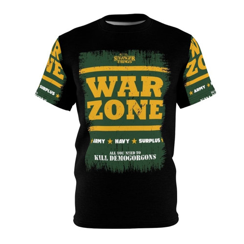 Stranger Things War Zone Inspired T-shirt featuring characters and elements from the Netflix series
