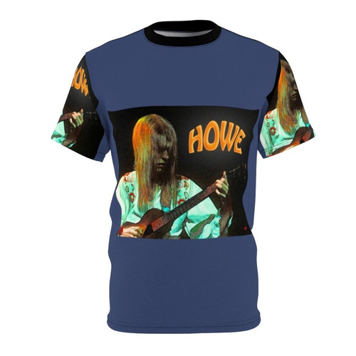 Steve Howe, the iconic Yes guitarist, featured on a high-quality graphic t-shirt