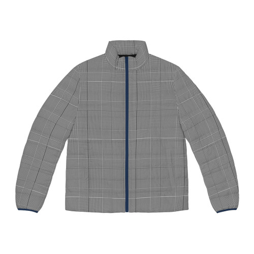 Glen plaid classic puffer jacket with a refined and conservative design