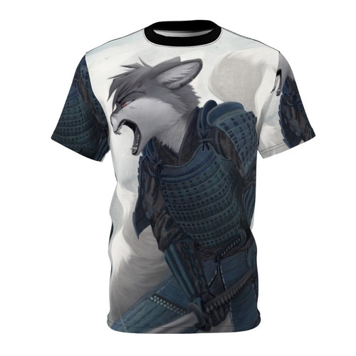 Illustration of a Japanese-style samurai warrior holding a katana sword, surrounded by anime-inspired elements.