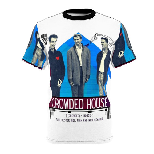 Crowded House-inspired t-shirt featuring a nature-themed artistic design