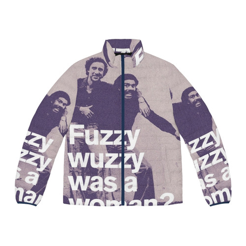 Fuzzy Wuzzy Retro 80s Puffer Jacket with Abstract Minimalist Design