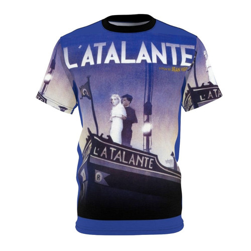 Vintage-style t-shirt featuring the classic French film poster for L'Atalante
