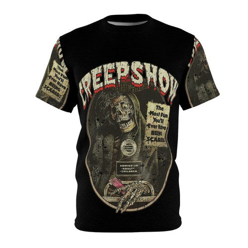 A tshirt featuring a creepy skeleton design inspired by the 1982 horror movie Creepshow