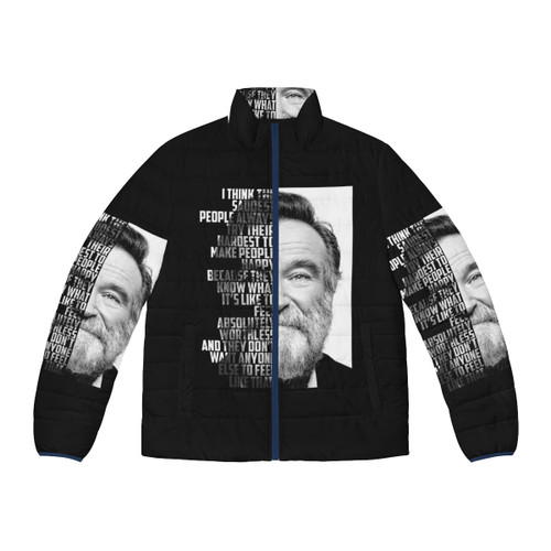 Robin Williams Puffer Jacket with Inspiring Graphic Art
