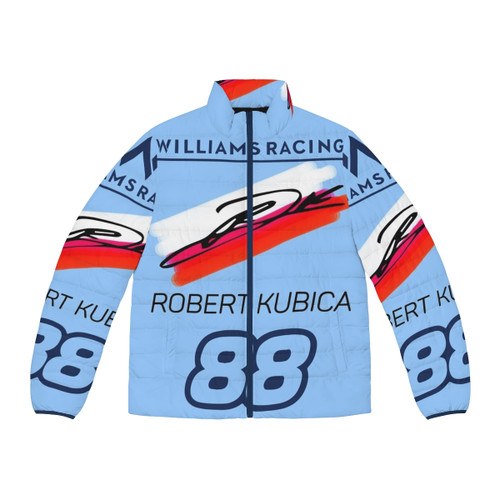 Robert Kubica in a custom Formula1 puffer jacket