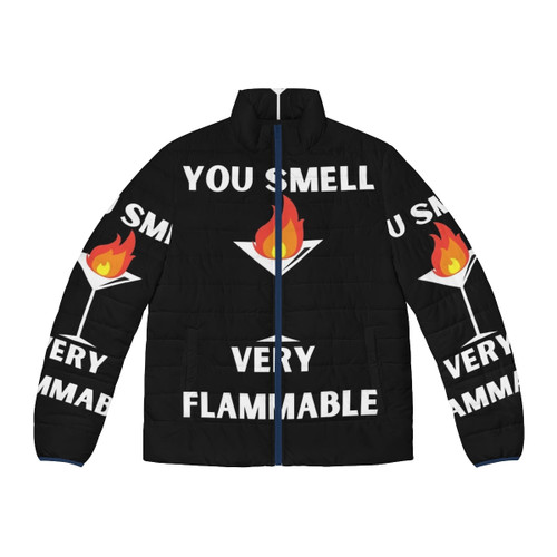 Schitt's Creek David Rose "You Smell Very Flammable" puffer jacket