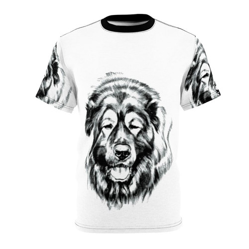 Russian bear dog animal print t-shirt with a realistic, high-quality graphic design