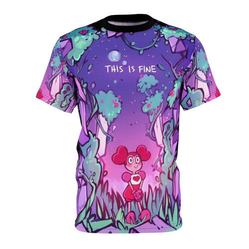Cartoon inspired "This Is Fine" t-shirt with anime-style design