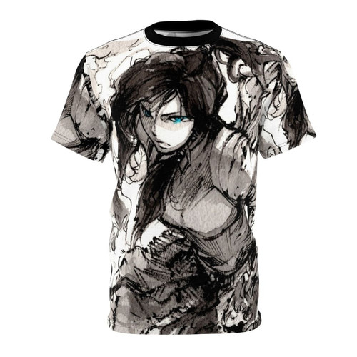 Stylized Korra Bending Artwork T-Shirt featuring the Avatar character from the popular anime series