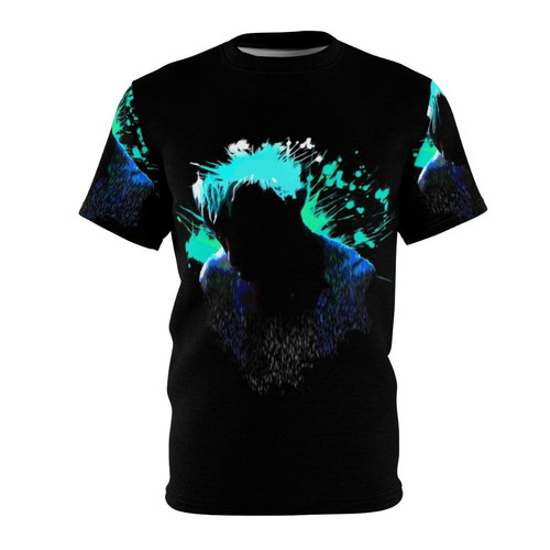 Cyberpunk-style t-shirt featuring a design inspired by the character Roy Batty from the film Blade Runner