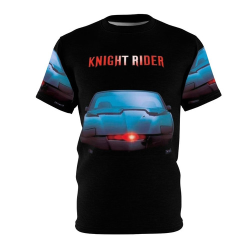Retro-style t-shirt featuring the iconic Knight Rider car and David Hasselhoff's character Michael Knight