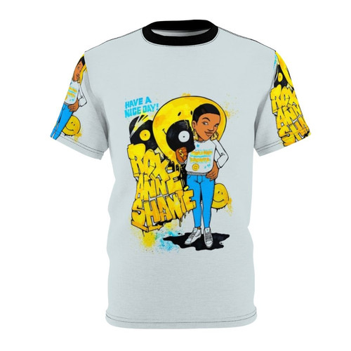 Vintage-style t-shirt with Roxanne Shante inspired "Have a Nice Day" graphic