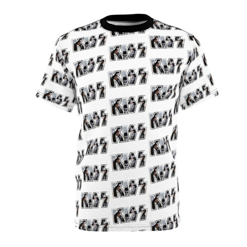 Stylish t-shirt featuring a poster-inspired design with the iconic Kiss the Band logo