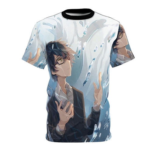 Illustration of Kiriyama from the anime series March Comes Like a Lion on a high-quality t-shirt