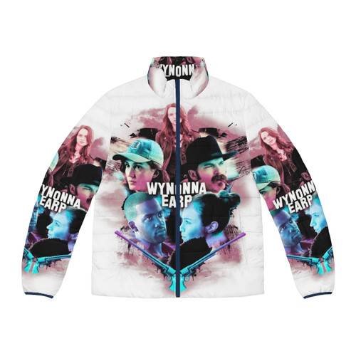 Wynonna Earp Shortys Logo Puffer Jacket with the iconic Shortys logo