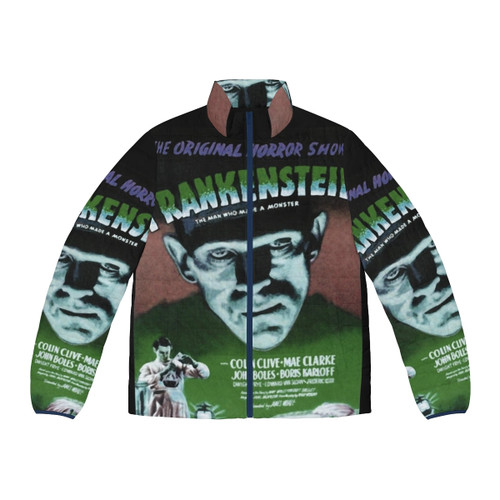 Frankenstein movie poster green puffer jacket