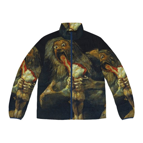 Puffer jacket featuring the iconic painting "Saturn Devouring His Son" by the Spanish artist Francisco Goya
