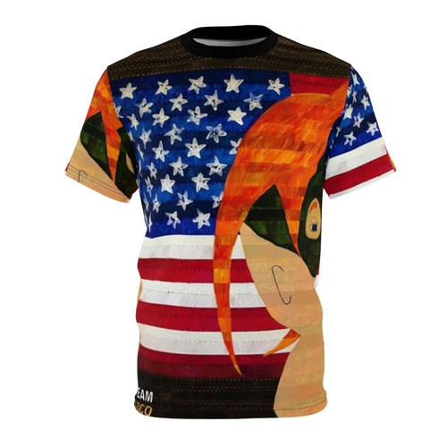 Conan O'Brien inspired all-over-print t-shirt with pop culture graphics