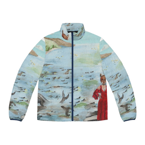 A man wearing a foxtrot puffer jacket outdoors