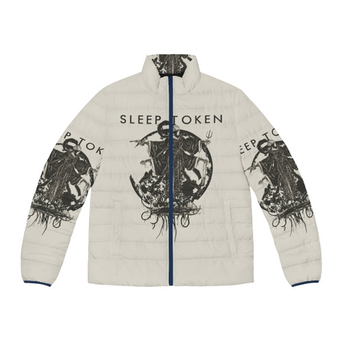 Sleep Token Four Hands One Face Puffer Jacket with band logo