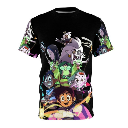 Colorful t-shirt design featuring magical elements and characters from The Owl House season 2