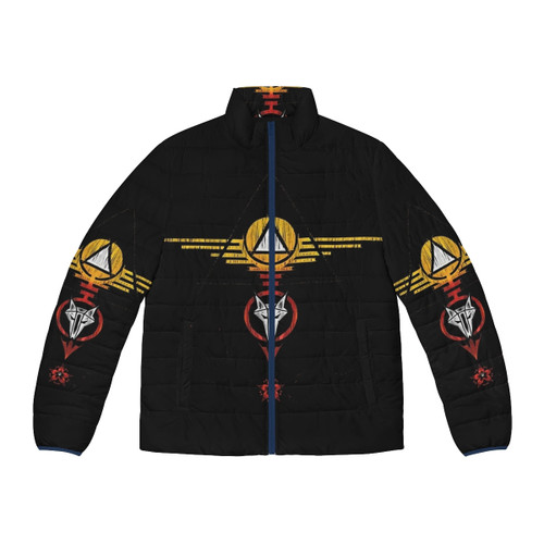 Red Rising inspired puffer jacket with dystopian sci-fi design