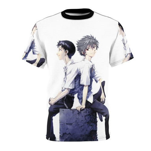 Kaworu and Shinji, the iconic Evangelion couple, featured on a stylish and high-quality t-shirt design.