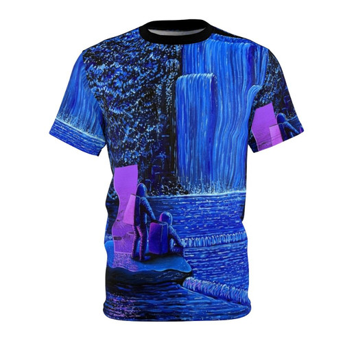 Psychedelic t-shirt with a trippy night sky and galactic elements