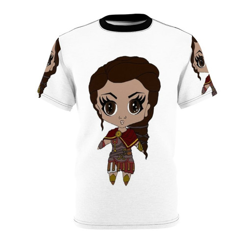 Kassandra inspired print on demand t-shirt with Assassin's Creed Odyssey character