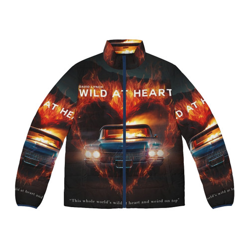 Man wearing David Lynch's "Wild At Heart" inspired puffer jacket