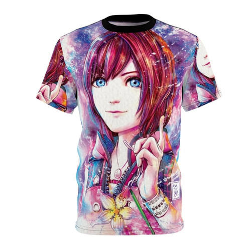 Kairi inspired watercolor t-shirt with kingdom hearts characters