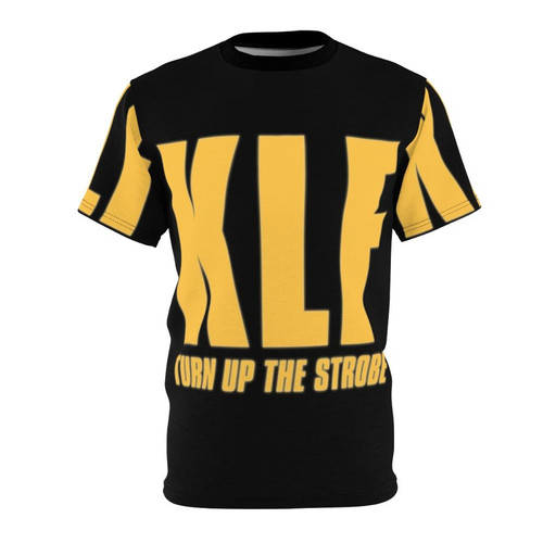 Vibrant abstract AOP t-shirt design inspired by the electronic dance music of the KLF