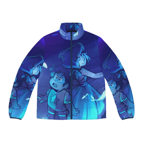 Puffer jacket inspired by Lapis Lazuli's fishbending from the anime series Steven Universe