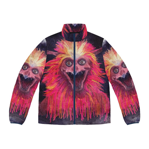 Firey puffer jacket inspired by the Labyrinth movie creatures