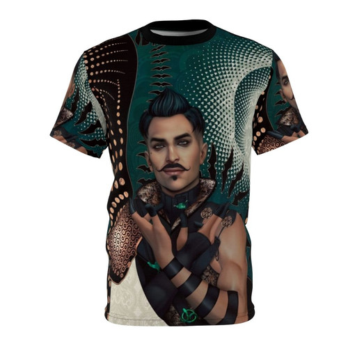 Fantasy role-playing t-shirt featuring Dorian Pavus tarot design from the Dragon Age video game series