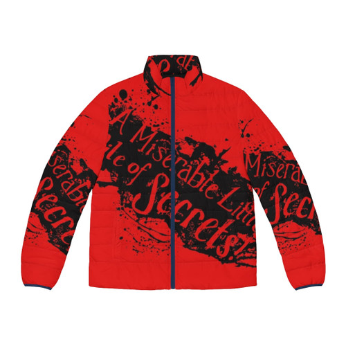 Man wearing a stylish puffer jacket, standing in front of a Castlevania-inspired backdrop