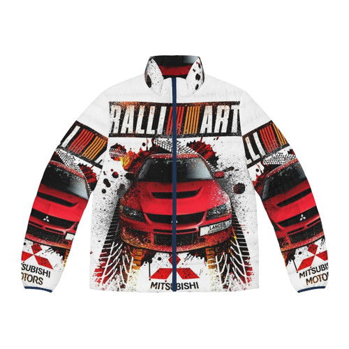 Ralliart Evo IX Inspired Puffer Jacket with Splatter Pattern Design
