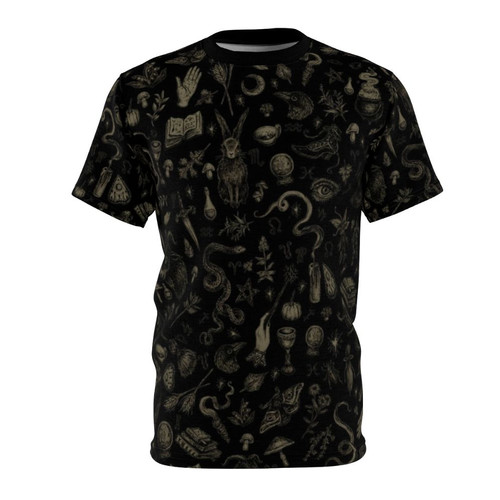 Mystic AOP T-Shirt featuring witchcraft-inspired design