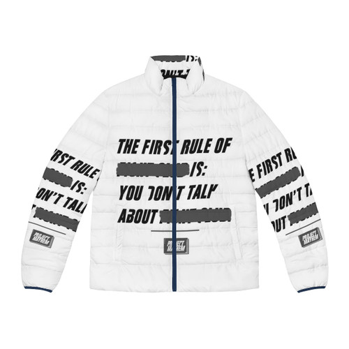 Fight Club Tyler Durden Puffer Jacket with iconic movie logo