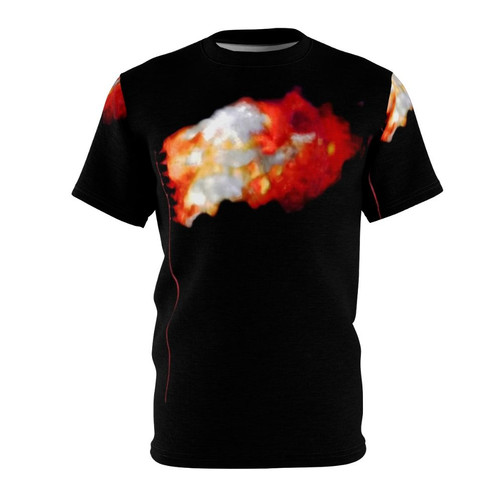Red Burning Flag Graphic Design T-Shirt