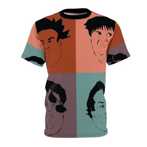 Chris Farley inspired t-shirt featuring facial line art expression