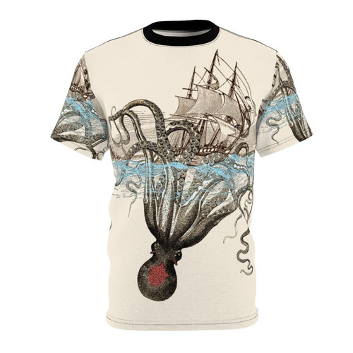 Product image of a t-shirt featuring a mythical sea creature design