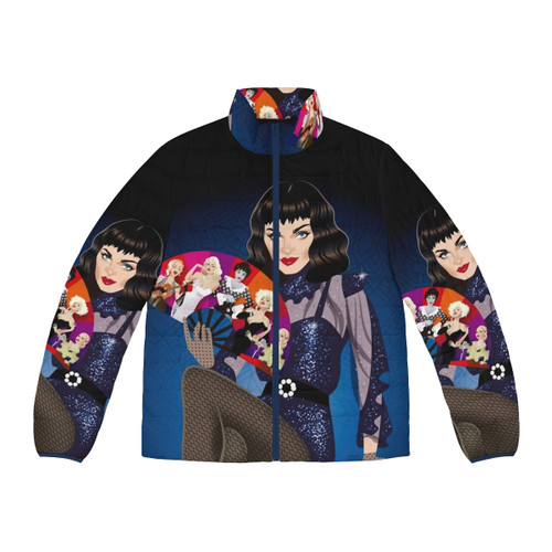 Puffer jacket featuring unique fan art design