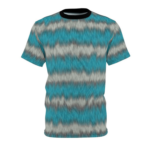 Striped cat graphic t-shirt design inspired by the Cheshire Cat from Alice in Wonderland