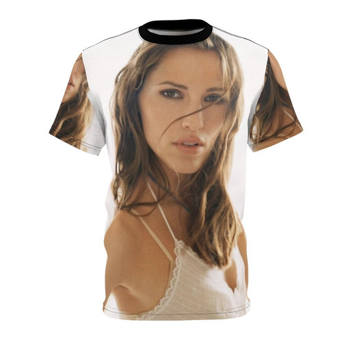 Custom AOP t-shirt featuring a stylish design inspired by actress Jennifer Garner