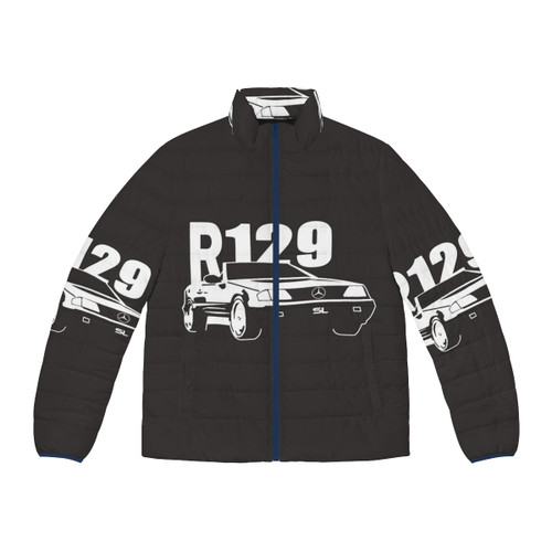 Woman wearing a cozy puffer jacket