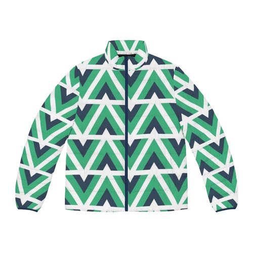 Vue.js Pattern Puffer Jacket with Focus on Web Development